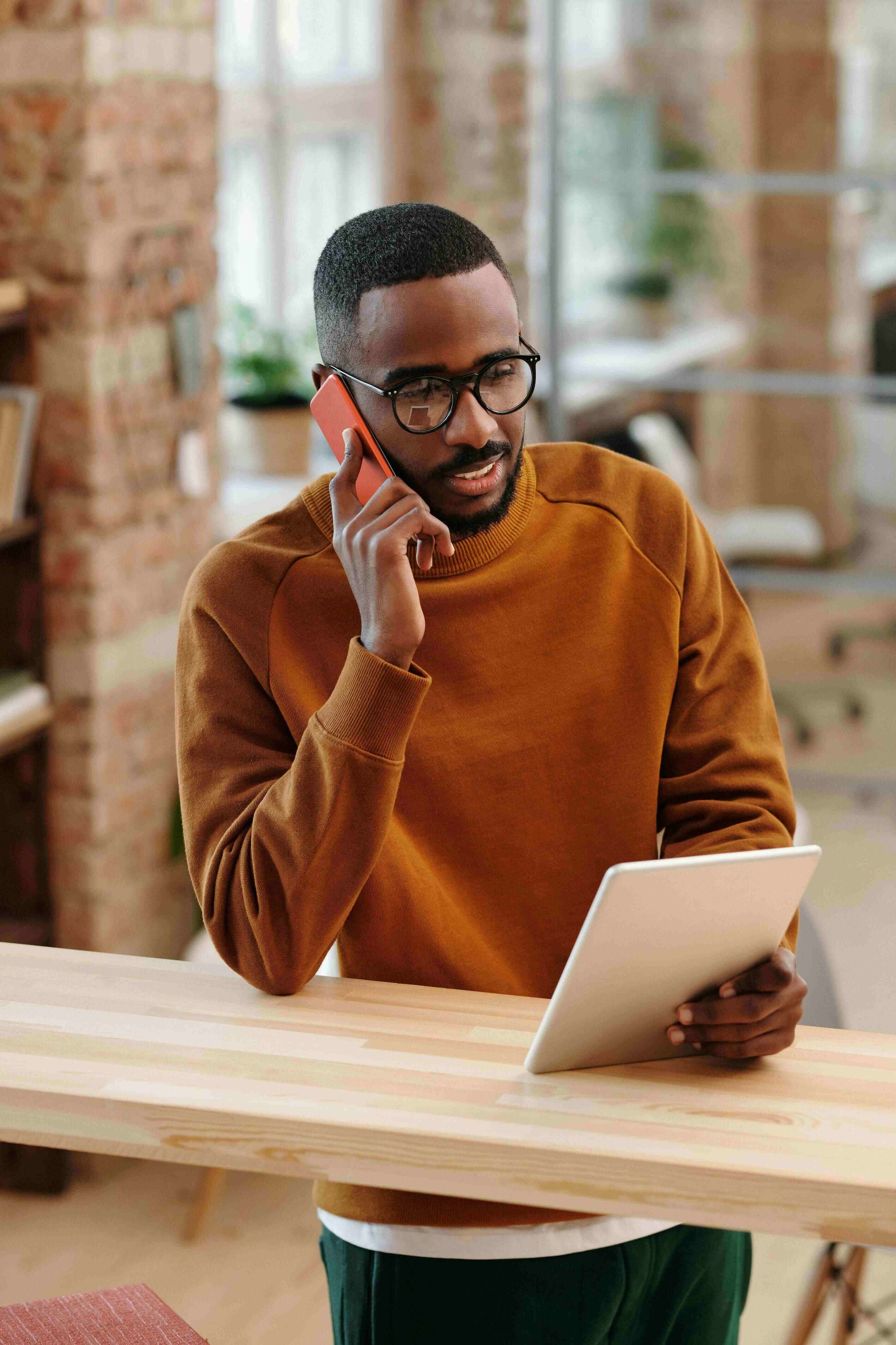 man holding phone